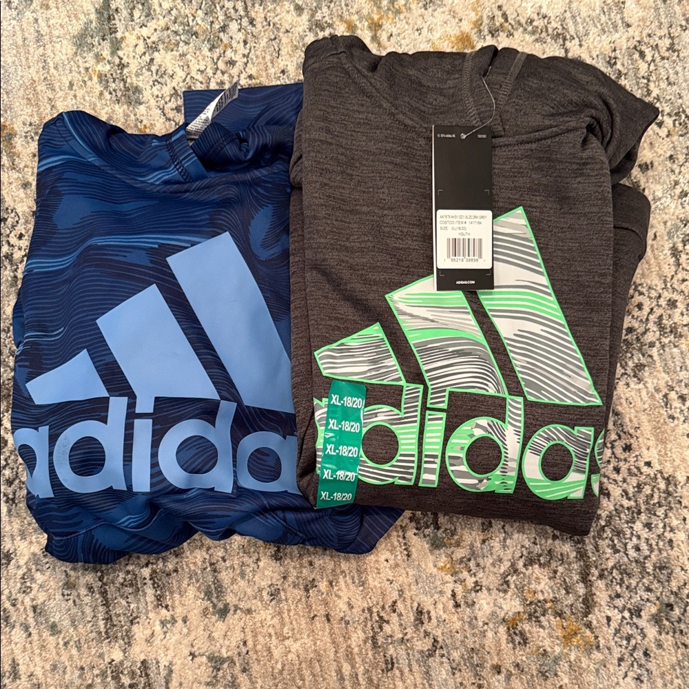 Adidas Kids' Blue and Dark Gray Graphic Tees